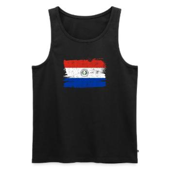 Paraguay Flag Flag Peace Vintage - Men's Premium Organic Tank Top - black - Front - Michal (187cm)