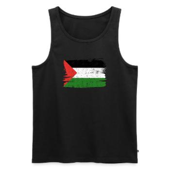 Drapeau de la Palestine drapeau paix Vintage - Débardeur bio Premium Homme - noir - Devant - AI Model Male 178 light (178cm)