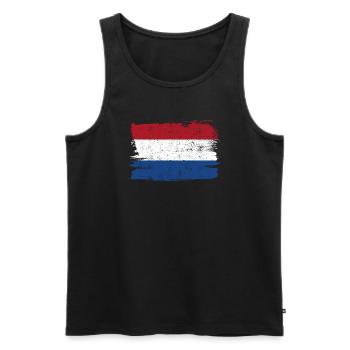 Niederlande Flagge Flagge Frieden Vintage - Männer Premium Bio Tank Top - Schwarz - Vorne - Michal (187cm)