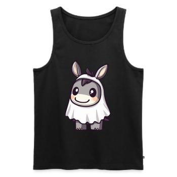 Donkey Halloween Funny Ghost - Men's Premium Organic Tank Top - black - Front - Michal (187cm)
