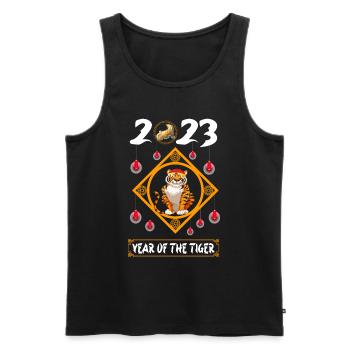 Year of the Tiger 2023 - Chinesisches Neujahrsfest - Männer Premium Bio Tank Top - Schwarz - Vorne - AI Model Male 178 light (178cm)