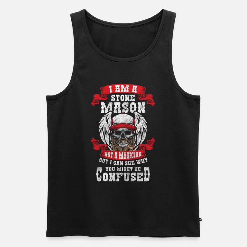 Stein Beruf Granit Handwerker - Männer Premium Bio Tank Top - Schwarz