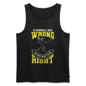 Handballer, Joueur de handball, Tournoi, Lancer sauté - Débardeur bio Premium Homme - noir - Devant - AI Model Male 178 light (178cm)