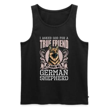 Schäferhund Haustier Diensthund - Männer Premium Bio Tank Top - Schwarz - Vorne - Michal (187cm)