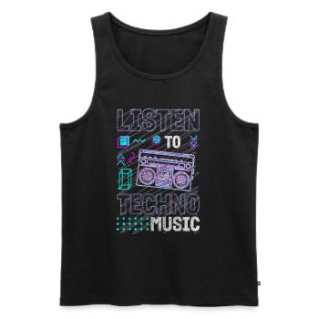 Techno Elektro Musik Dubstep Edm - Männer Premium Bio Tank Top - Schwarz - Vorne - AI Model Male 178 light (178cm)