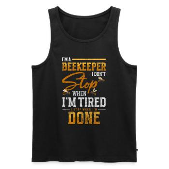 Beekeeper Busy Breeding Honey Bee - Men's Premium Organic Tank Top - black - Front - Michal (187cm)