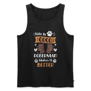 Kampfhund Schutz Wachschutz - Männer Premium Bio Tank Top - Schwarz - Vorne - AI Model Male 178 light (178cm)