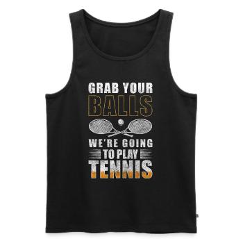 Tennis Hobby Sieger Tennisplatzl - Männer Premium Bio Tank Top - Schwarz - Vorne - AI Model Male 178 light (178cm)