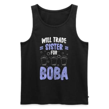 Boba Tea Amateur de boules sucrées - Débardeur bio Premium Homme - noir - Devant - AI Model Male 178 light (178cm)