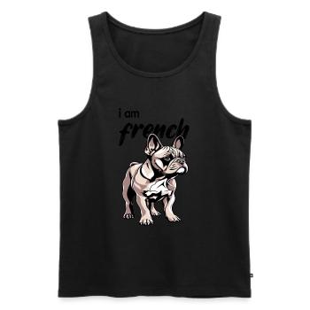 French Bulldog Dog Motif Dog - Men's Premium Organic Tank Top - black - Front - Michal (187cm)