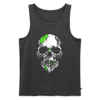 Geil-Krasser Totenkopf - Männer Premium Bio Tank Top - Anthrazit meliert - Vorne - AI Model Male 178 light (178cm)