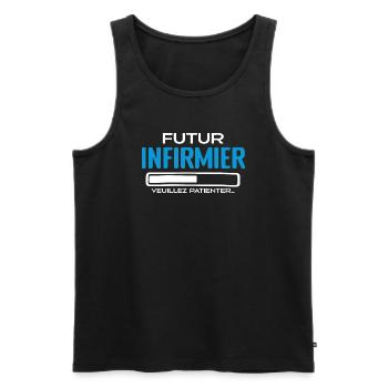 Futur Infirmier Idée Cadeau Infirmier - Débardeur bio Premium Homme - noir - Devant - AI Model Male 178 light (178cm)