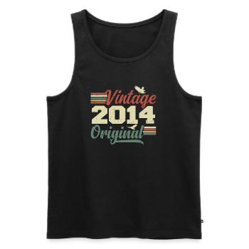 Vintage 2014 Cadeau Anniversaire 2014 Retro - Débardeur bio Premium Homme - noir - Devant - Michal (187cm)