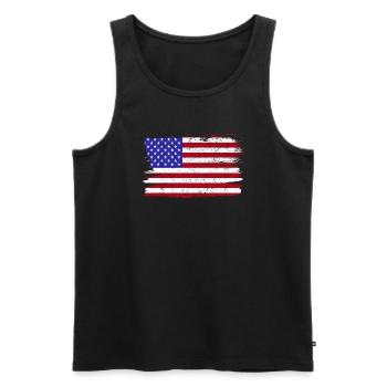 USA Amerika Flagge Flagge Frieden Vintage - Männer Premium Bio Tank Top - Schwarz - Vorne - Michal (187cm)