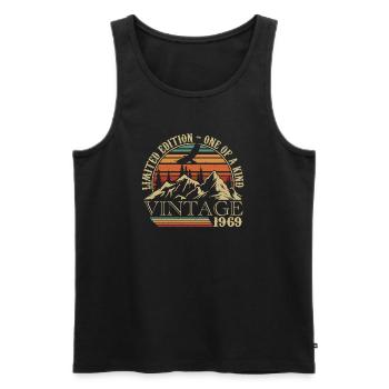 1969 Vintage Geburtstagsgeschenk 1969 Retro 1969 - Männer Premium Bio Tank Top - Schwarz - Vorne - AI Model Male 178 light (178cm)