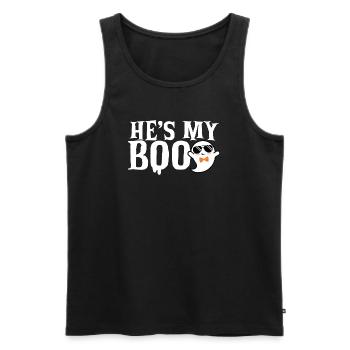 Halloween couple he's my boo celebrate halloween - Men's Premium Organic Tank Top - black - Front - Michal (187cm)