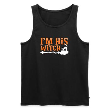 Halloween-Paar Ich bin seine Hexe feiert Halloween - Männer Premium Bio Tank Top - Schwarz - Vorne - Michal (187cm)