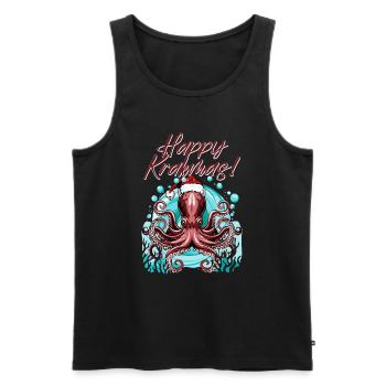 Happy Krakmas! (Christmas Octopus) - Men's Premium Organic Tank Top - black - Front - Michal (187cm)