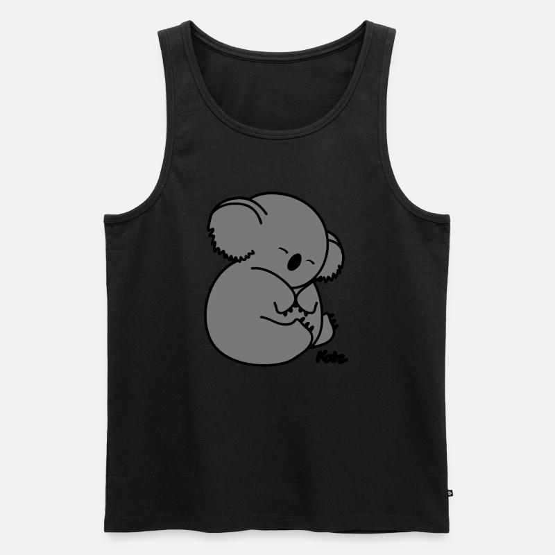 Koala (2c) - Männer Premium Bio Tank Top - Schwarz