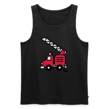 Feuerwehrauto (c) - Männer Premium Bio Tank Top - Schwarz - Vorne - AI Model Male 178 light (178cm)