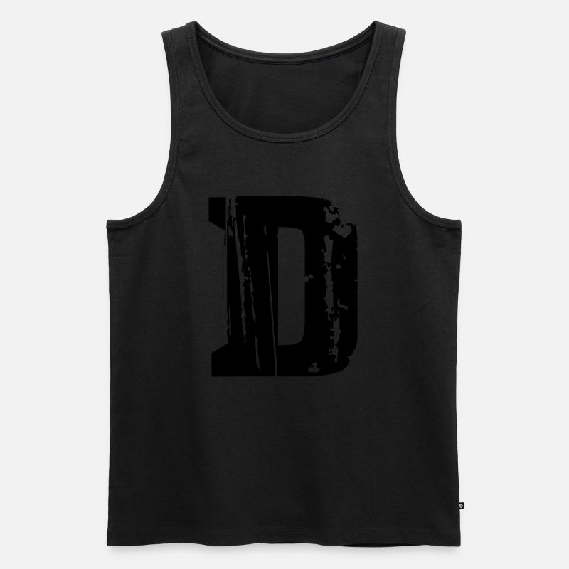 D - Buchstabe - Männer Premium Bio Tank Top - Schwarz