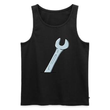 Schraubenschlüssel - Männer Premium Bio Tank Top - Schwarz - Vorne - Michal (187cm)