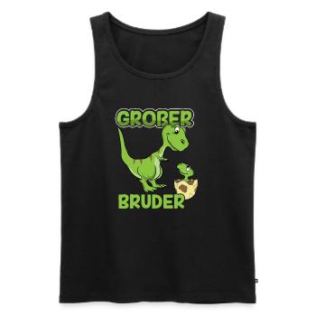 Dino Großer Bruder By the Manzanitas - Männer Premium Bio Tank Top - Schwarz - Vorne - Michal (187cm)