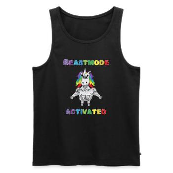 Unicorn Bodybuilder Beastmode Gym - Men's Premium Organic Tank Top - black - Front - AI Model Male 178 light (178cm)