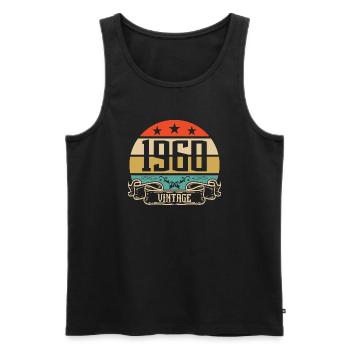 1960 Vintage Geburtstag Retro Classic - Männer Premium Bio Tank Top - Schwarz - Vorne - Michal (187cm)