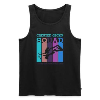 Crested Gecko Squad Funny Lizard Wildlife Reptiles - Men's Premium Organic Tank Top - black - Front - Michal (187cm)
