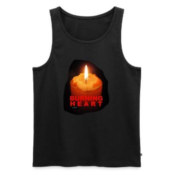 ZoffArt BURNING HEART - Männer Premium Bio Tank Top - Schwarz - Vorne - AI Model Male 178 light (178cm)