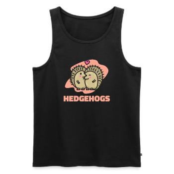 Valentinstag Geschenk Igel - Männer Premium Bio Tank Top - Schwarz - Vorne - AI Model Male 178 light (178cm)
