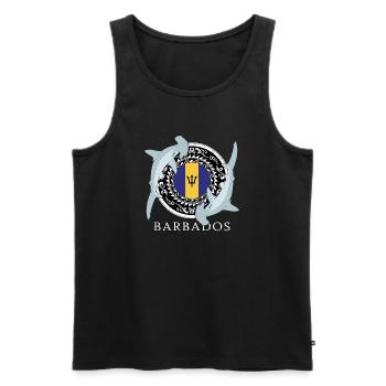 Barbados Hammerhai - Männer Premium Bio Tank Top - Schwarz - Vorne - AI Model Male 178 light (178cm)