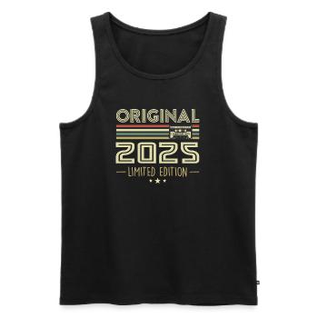 Jahrgang 2025 Original Vintage Retro Geburtstag - Männer Premium Bio Tank Top - Schwarz - Vorne - AI Model Male 178 light (178cm)