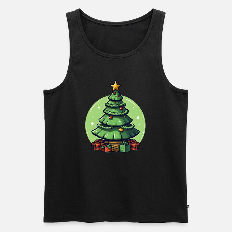 Tannenbaum oder Weihnachtsbaum an Weihnachten - Männer Premium Bio Tank Top - Schwarz