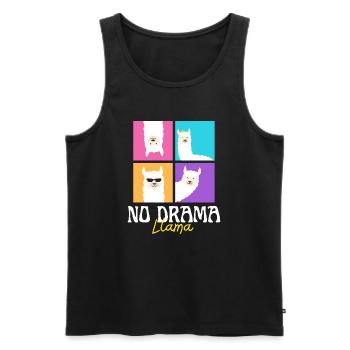 No drama llama - Men's Premium Organic Tank Top - black - Front - Michal (187cm)