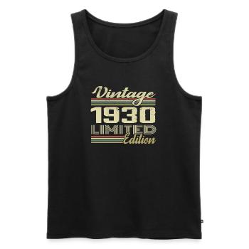 Birthday 94 Years Vintage 1930 Gift 1930 - Men's Premium Organic Tank Top - black - Front - Michal (187cm)
