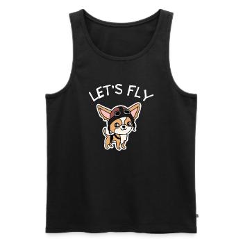 Laisse voler Chihuahua Pilot Dog Cadeau Rétro - Débardeur bio Premium Homme - noir - Devant - AI Model Male 178 light (178cm)