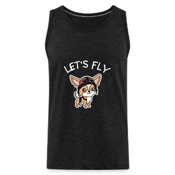 Laisse voler Chihuahua Pilot Dog Cadeau Rétro - Débardeur bio Premium Homme - charbon - Devant - Alexander (188cm)
