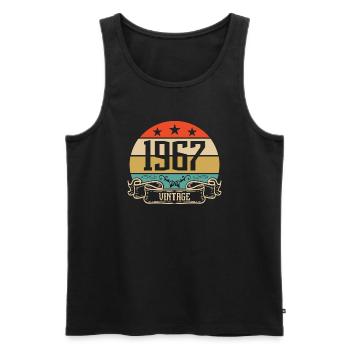 1967 Vintage Geburtstag Retro Classic - Männer Premium Bio Tank Top - Schwarz - Vorne - Michal (187cm)