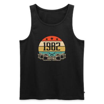 1982 Vintage Birthday Retro Classic - Débardeur bio Premium Homme - noir - Devant - Michal (187cm)