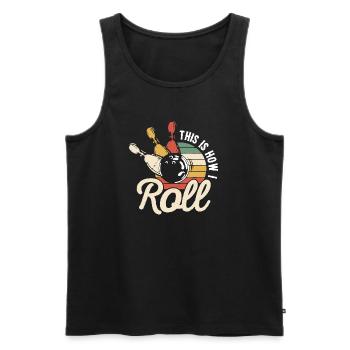 Bowling & Kegeln Retro Fun - Männer Premium Bio Tank Top - Schwarz - Vorne - AI Model Male 178 light (178cm)