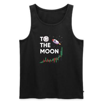 To The Moon - Trading Fun - Männer Premium Bio Tank Top - Schwarz - Vorne - Michal (187cm)