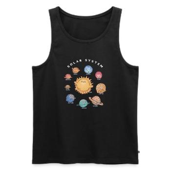 Unser Solarsystem - Universum - Männer Premium Bio Tank Top - Schwarz - Vorne - Michal (187cm)