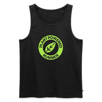 Marathon Läufer - Tierliebe, Tierschutz & Vegan - Männer Premium Bio Tank Top - Schwarz - Vorne - AI Model Male 178 light (178cm)