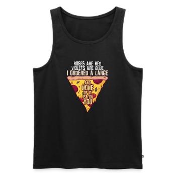 Pizza Lover Valentinstag - Männer Premium Bio Tank Top - Schwarz - Vorne - Michal (187cm)