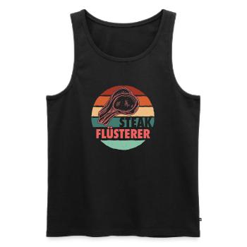 Steak Flüsterer - Grillmeister grillen - Männer Premium Bio Tank Top - Schwarz - Vorne - Michal (187cm)
