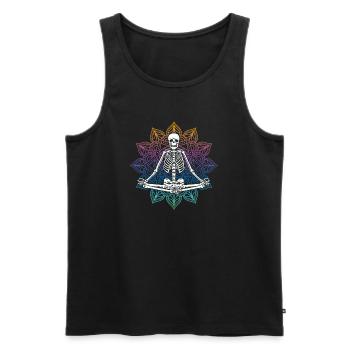 Yoga Meditation Skelett I Lustig Sarkastisch - Männer Premium Bio Tank Top - Schwarz - Vorne - Michal (187cm)