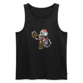 Drunk Viking Skeleton - Beer - Männer Premium Bio Tank Top - Schwarz - Vorne - Michal (187cm)