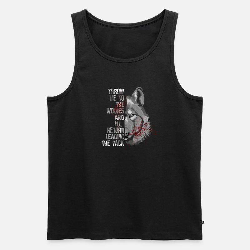 Motivation Wolf Wolfsrudel - Männer Premium Bio Tank Top - Schwarz